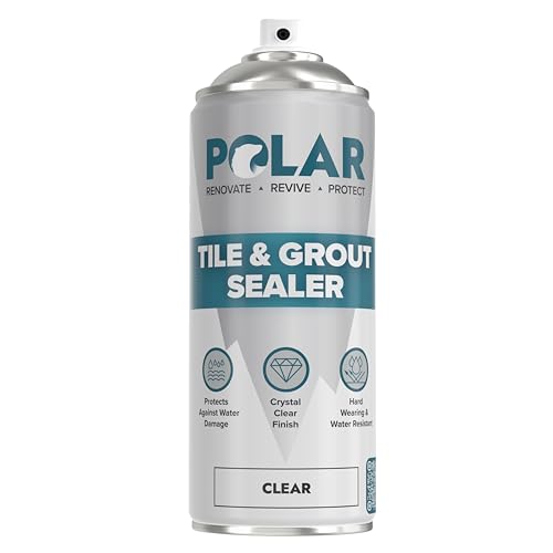 Polar Tile & Grout Sealer Clear Spray - 400ml - Instantly Waterproofs and Protects Floor Tile on Bathroom Shower & Kitchen Tiles Stone Masonry - For Interior & Exterior Surfaces