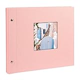 Álbum de tornillos con 40 páginas blancas para fijar momentos especiales, para aprox. 80 fotos de 10 x 15 cm/40 fotos de 13 x 18 cm, recorte frontal para tu propia imagen
