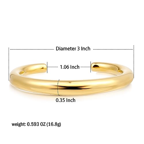 Gold Cuff Bangle Bracelets For Women Chunky 18k Gold Plated Stainless Steel Bracelet Non Tarnish Lightweigt Minimalist Jewellery Gift2