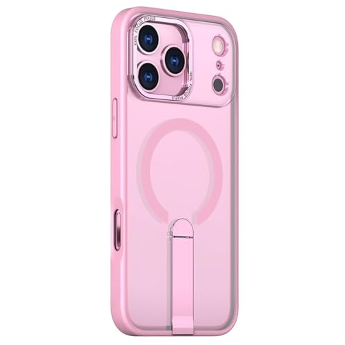 Coque iPhone 17 Pro Max avec béquille de charge sans fil rose