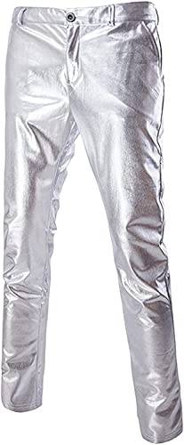 PARKLEES Nightclub-Hose für Herren in Metallic-Gold mit geradem Bein,...
