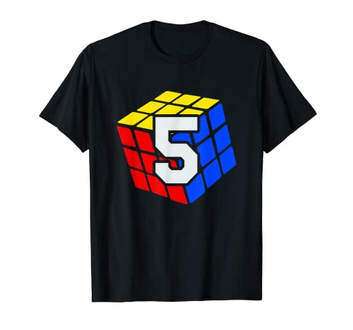 Velocidad competitiva Cubing 5 años de cumpleaños para niños Camiseta