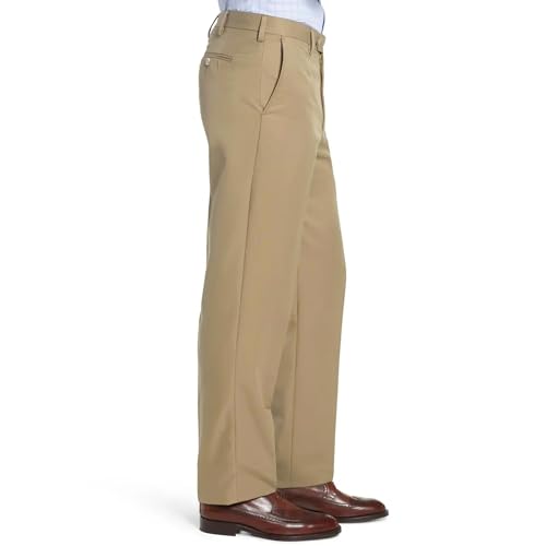 Image of Men's Cozy Hidden Expandable Waist Dress Pants | Premium Stretch Texture Weave Work to Weekend Pants