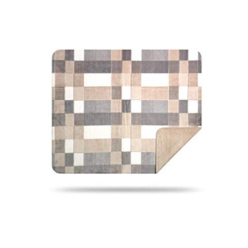 Denali Super Cozy Modern Plaid Throw Blanket With Lightweight Microplush Acrylic, Super-Soft Fabric, American Made Hand-Stitched, Washable, And Dryable Throw Blankets With Gray Plaid Design (60X72 In) #TOP1