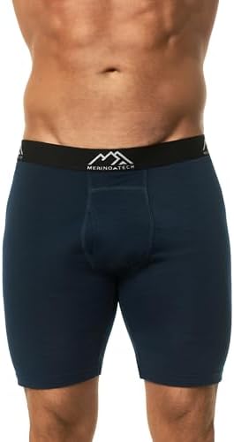 Merino Wool Boxer Briefs Breathable Dry Fit (Navy 1 Pack, Small)