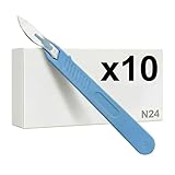KMINA Bisturí Estéril Desechable N. 24 (10 Unidades) Escalpelo con Hoja...