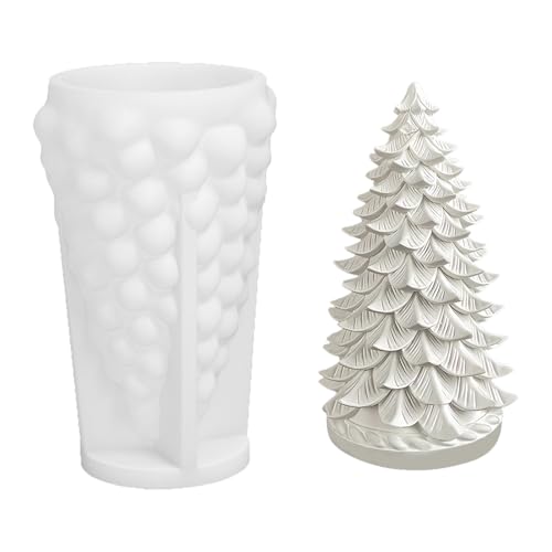 Christmas Candle Mould, Christmas Tree Candle Mould Silicone Christmas Tree Mould Resin Casting Mould Soap Mold Baking Mold Candle Making Mould for Christmas Party Decor DIY Craft Gift (Style-B)
