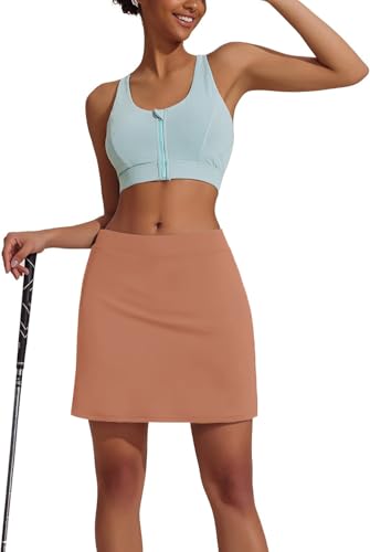Image of Nora Nico Women's & Girls High Rise Flared Skorts Stretchy Opaque Skater Skirts with Shorts with Side Pocket