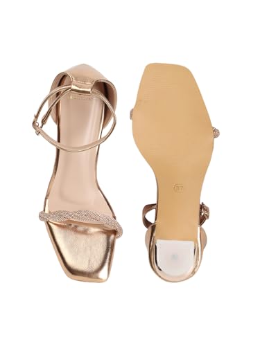 Image of Carlton London Women Comfortable Elegant Stiletto Heel Square Toe Ankel Loop fashion Sandal for Party,Wedding and Casual Use