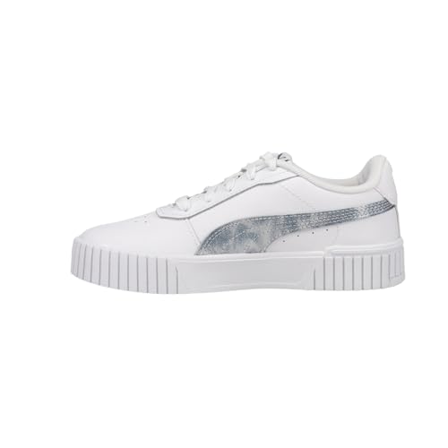 PUMA Toddler Girls Carina 2.0 Cloudy Metallic Logo Lace Up Sneakers Shoes Casual - White3