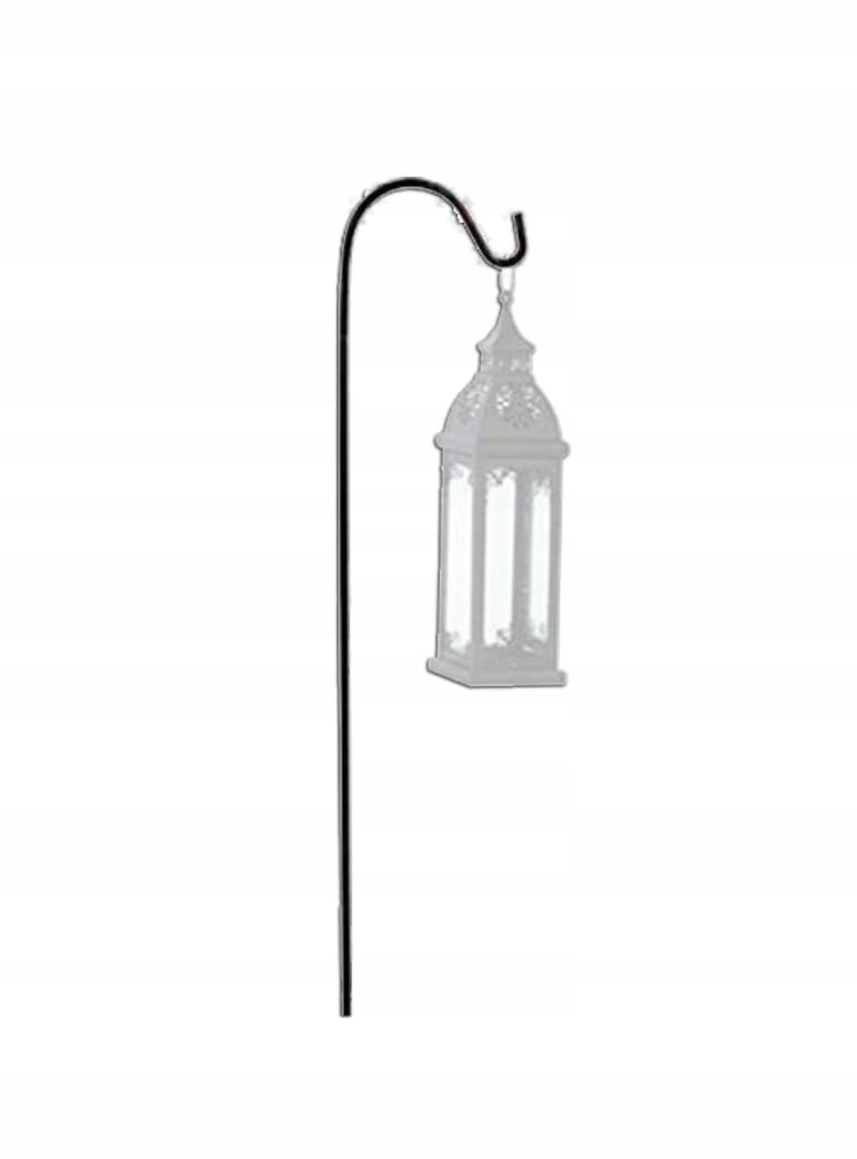 Kapaga - Crochet de berger - Décoration de jardin - Tige de lanterne en métal - Support de lanterne - Noir - Hauteur 120 cm - Élégant bijou de jardin (1)