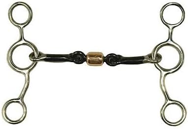 Stainless Steel Junior Cow Horse Roller Dog Bone Gag Bit - Stainless Steel - 5 3/8