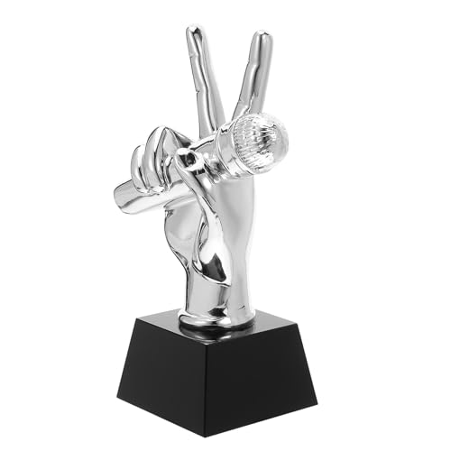 Trophée microphone vintage pour décoration de studio et soirée karaoké