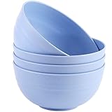 LIVELYPET Juego de 4 cuencos irrompibles para cereales, ensaladeras de plástico, aptas para lavavajillas y microondas, cuencos ligeros y reutilizables para sopa de fideos de arroz, aperitivos
