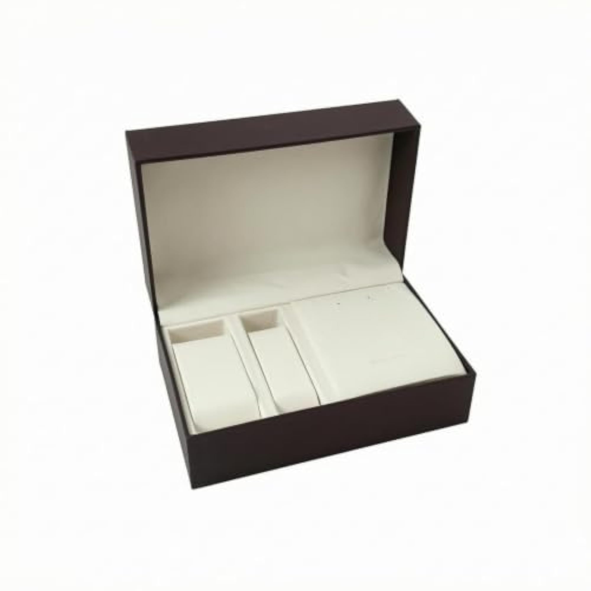 3pc Black Matte Finish Watch Gift Box Set with Molded Compartments
