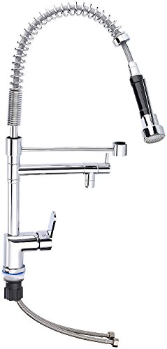 Rosenstein & Söhne Geschirrbrause: Profi-Gastro-Armatur mit Einhand-Mischbatterie (Gastro Wasserhahn mit Brause, Küchenarmatur, Hand)