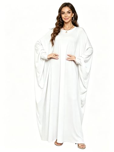 Image of Boedaty Women Soft Muslim Prayer Dress Abaya Islamic Ramadan Full of Elasticity Garment Dubai Robe