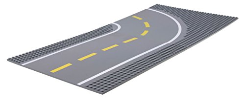 Strictly Briks - Bauplatten Straße - Geraden & Kurven - 100% kompatibel mit Allen führenden Marken - 10 x 10 (25,4 x 25,4 cm) - 4 Stück (2 gerade und 2 mit Kurven) – Bild 3
