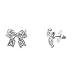 Lux Accessories Pave Crystal Simple Delecate Bow Stud Earrings Women's Kids & Girls.