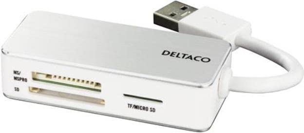 DELTACO USB 3.0 minneskortläsare, 3 f