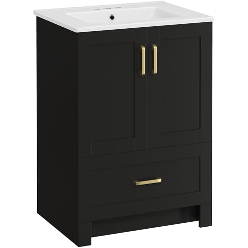 Yaheetech 24.5" Bathroom Vanity with Sink, Bathroom Storage Cabinet with