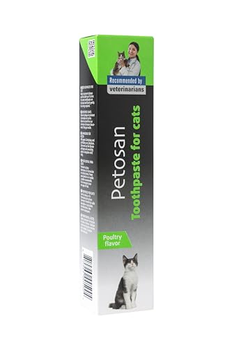 Petosan 2X Zahnpasta für Katzen - 2X 70g Geflügelgeschmack Zahnpasta für Katzen Zahnpflege - Anti-Zahnstein, Plaque Kontrolle, Tierarzt zugelassen - Frischer Atem und Mundhygiene für alle Katzen