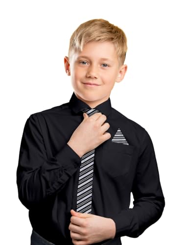 S.H. Churchill & Co. Boy's 4 Piece Dress Shirt Set with Long Tie, Bow Tie and Hanky3