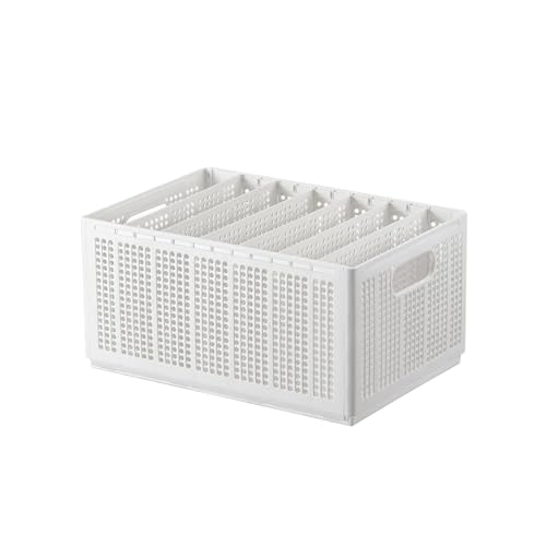 GLOGLOW Organizador plegable de ropa para armario, puro, divisores ajustables, moderno, minimalista, organizador de ropa para dormitorio (7 rejillas grandes: 6 deflectores)