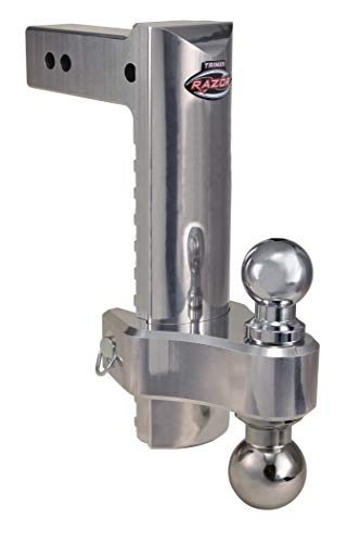 Trimax Heavy Duty TRZ12ALHD 12" Pin & Clip Aluminum Drop Hitch For 2-1/2" Receivers Includes Dual Balls,Silver