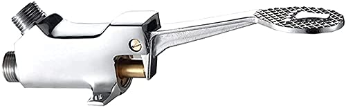 -Grifos, Grifos, Caliente Fría Espesar Baño Pie Fábrica Grifo de pie Fábrica de hospital Grifo de pie Solo cuerpo de cobre frío Cuerpo Pedal Superficie galvanizada Grifo de agua/Pie