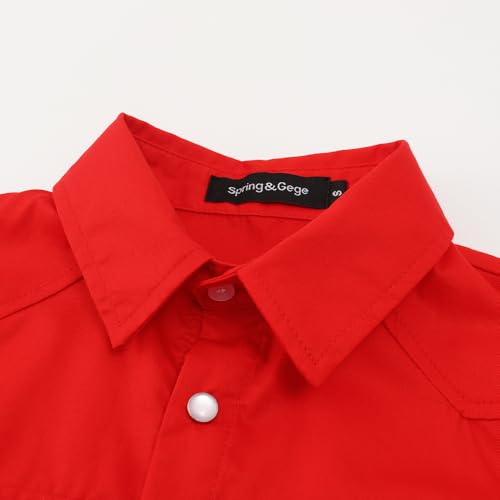 Image of Spring&Gege Boys' Long Sleeve Western Cowboys Pearl Snap Button Down Shirts (5-14 Years)