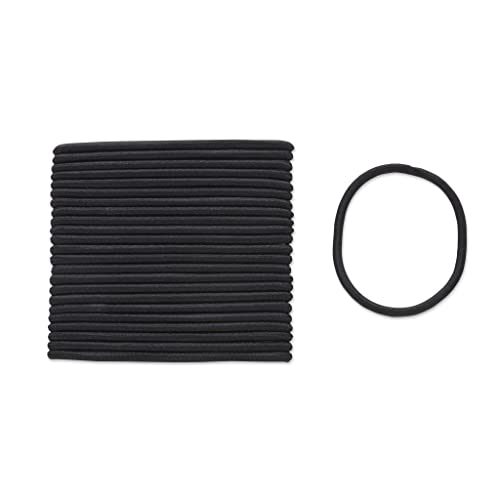 Scunci Effortless Beauty Thick Hair No-damage Black Elastics, 24 Count - Image 3