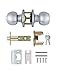 Taftek AMK101 Ball Entry Door Knob Door knobs with Lock and Key Door Lock in Satin Nickel