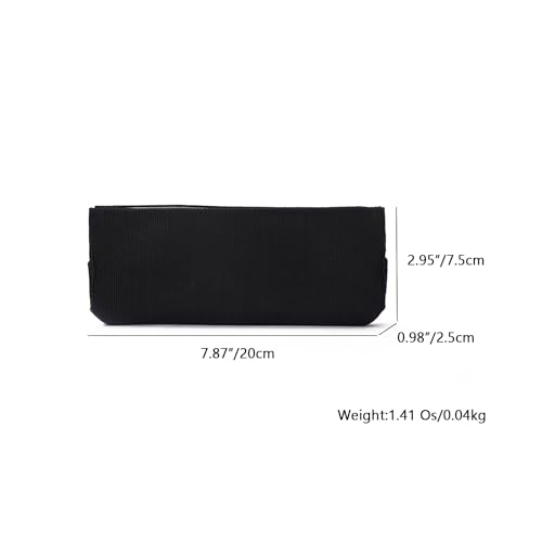 Image of Canvas Pencil Case Lightweight and Durable Ideal Pencil Pouch (Black, Canvas)