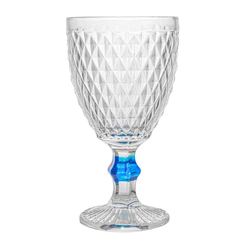 Taça de Vidro Bico de Abacaxi Luxo Azul 300ml 1 peça - Casambiente