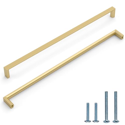 Image of 6 Pack 12-3 /5 Inch(320mm) Kitchen Cabinet Handles Gold Cabinet Pulls Kitchen Cabinet Hardware Drawer Pulls for Cupboard Wardrobe