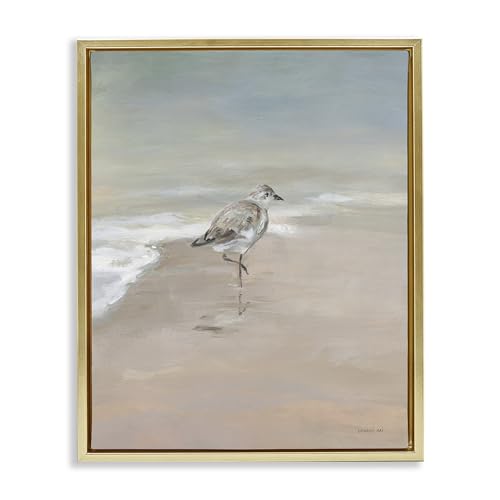 Sandpiper Nautical Shore Bird, 25 x 31 Inch Canvas in Floater Frame