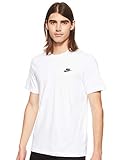 Nike Logo on the front Nike Herren Sportswear T shirt, White/(Black), 17-23 EU