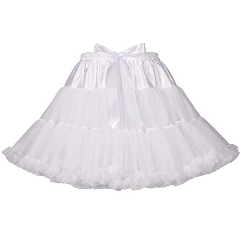 YYYux Women's Petticoats Elastic Waist Chiffon Puffy Tutu Skirt Pettiskirts