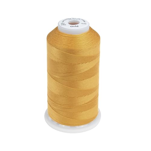 Image of Simthread Heavy Duty Blue Jeans Thread for Denim Sewing 1000 Meters Gold