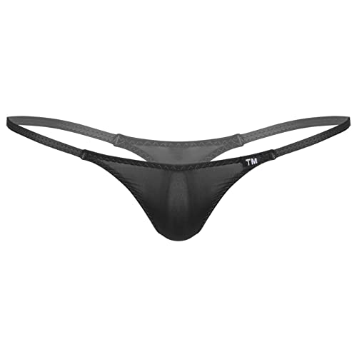Men's Mesh Sheer See Through Low Rise G-String T-Back Micro Mini Thongs Bikini Briefs Underwear