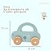 minipishop® Babygeschenke zur Geburt Junge personalisiert -Holzauto ab 1 Jahr als Spielzeug oder Babygeschenk Geburt türkis Erstes Auto mit Namen