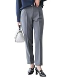 [ニッセン] ロングパンツ レディース 万能センタープレスタックテーパードパンツ（レギュラー丈）【しわになりにくい・速乾・UVカット】 大きいサイズ有 グレー杢 L