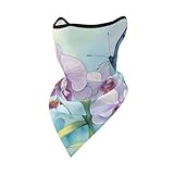 Adahgu Máscara deportiva con diseño de orquídea y mariposa, suave y fresca, resistente al viento, para correr, actividades al aire libre, color negro