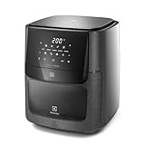 Electrolux Air Fryer Forno 5 x 1 12L 1700W Digital Espeto Giratório 2 Bandejas Antiaderentes 10 funções 7 Receitas aviso sonoro Fritadeira Elétrica sem Óleo Forno Bancada EAF90 Grafite 127V