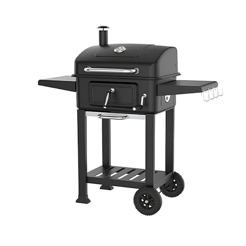 Parrilla de carbón para barbacoa, ahumador extragrande para cocinar al aire libre y asar, ideal para uso en jardín y patio