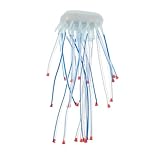 LOORGVEL Adorno de Coral Artificial Brillante Azul para Acuario, Decoración Fluorescente de Silicona Blanda en Tubo Flexible, Adecuado para Paisajismo Acuático y Escondite de Camarones