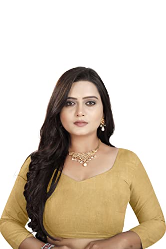 Seekingon yellow kanchipuram silk saree in art silk – image 3