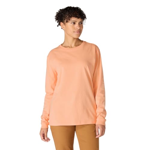 Carhartt Women's Loose Fit Heavyweight Long-Sleeve Logo Sleeve Graphic T-Shirt, Coral Reef, 2X