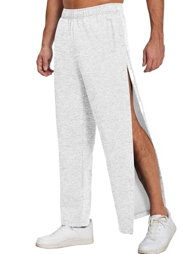 Deyeek Mens Tear Away Fleece Pants Side Snap On Mens